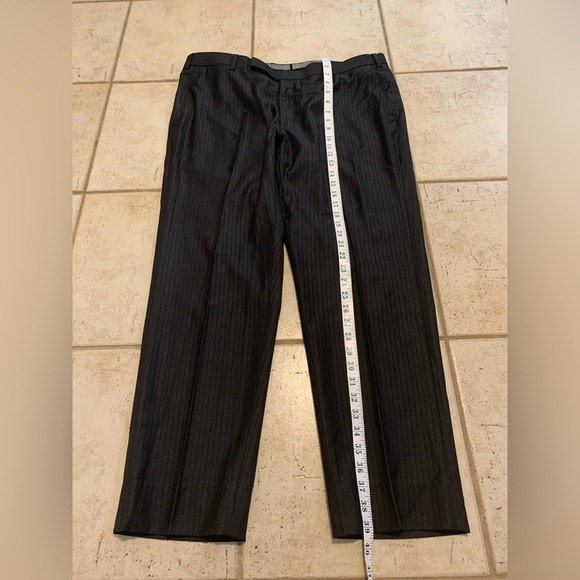 Men's Dark Gray/Black Pinstripe Dress Pants Trousers W38 - Picture 5 of 6